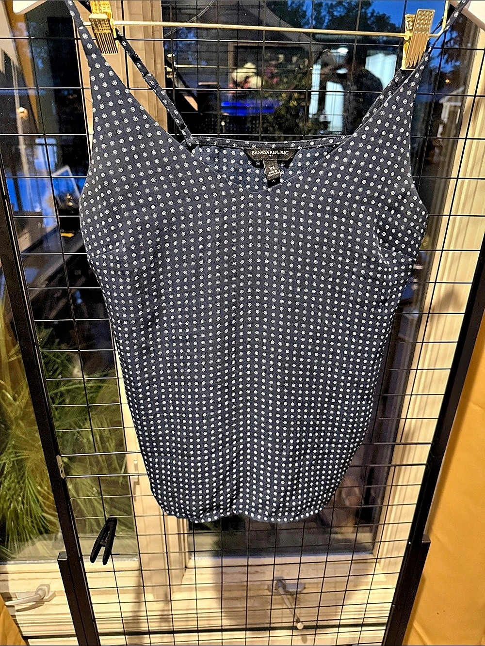 Banana Republic Polka Dot Cami in Black & White Size XS Like New